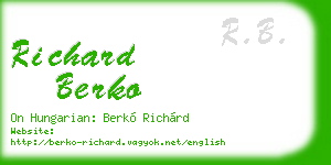 richard berko business card
