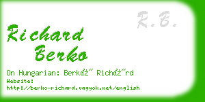 richard berko business card